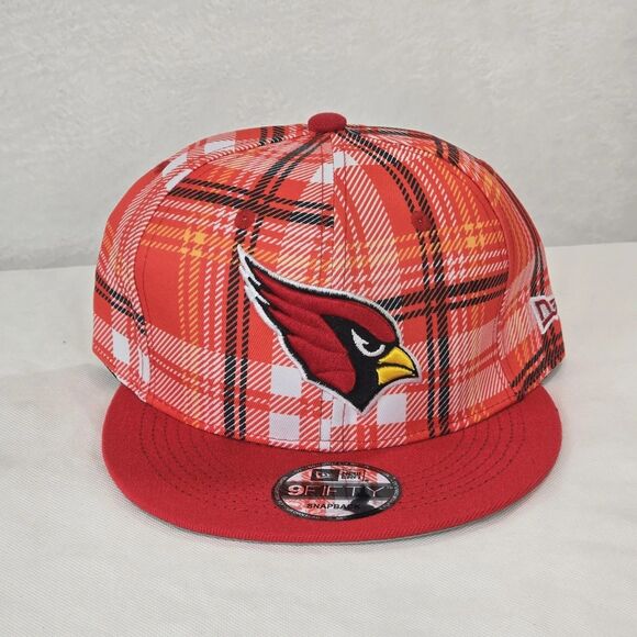 Arizona Cardinals Hat Cap Snap Back Red Plaid NFL Football Mens New Era - Picture 1 of 13